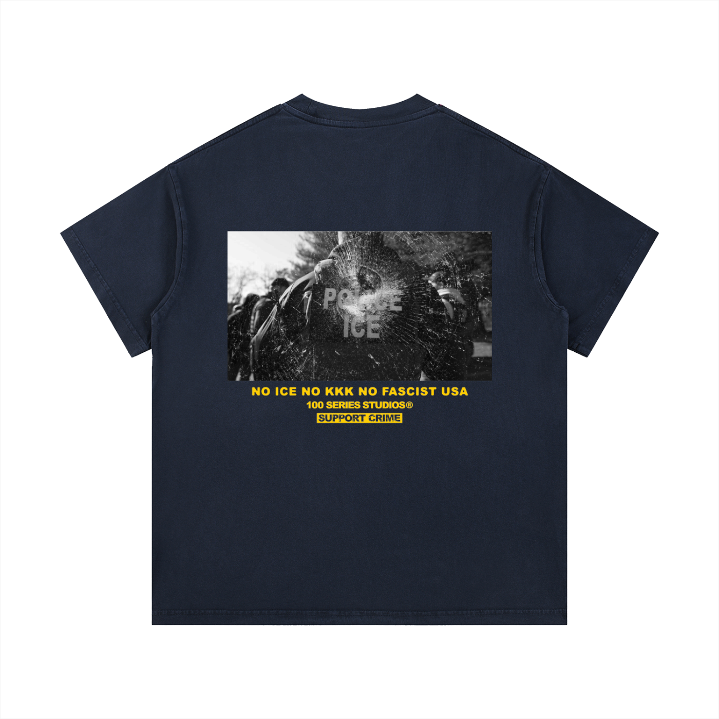 100 SERIES X SUPPORT CRIME - ASSAULT I.C.E. (NAVY SHIRT)